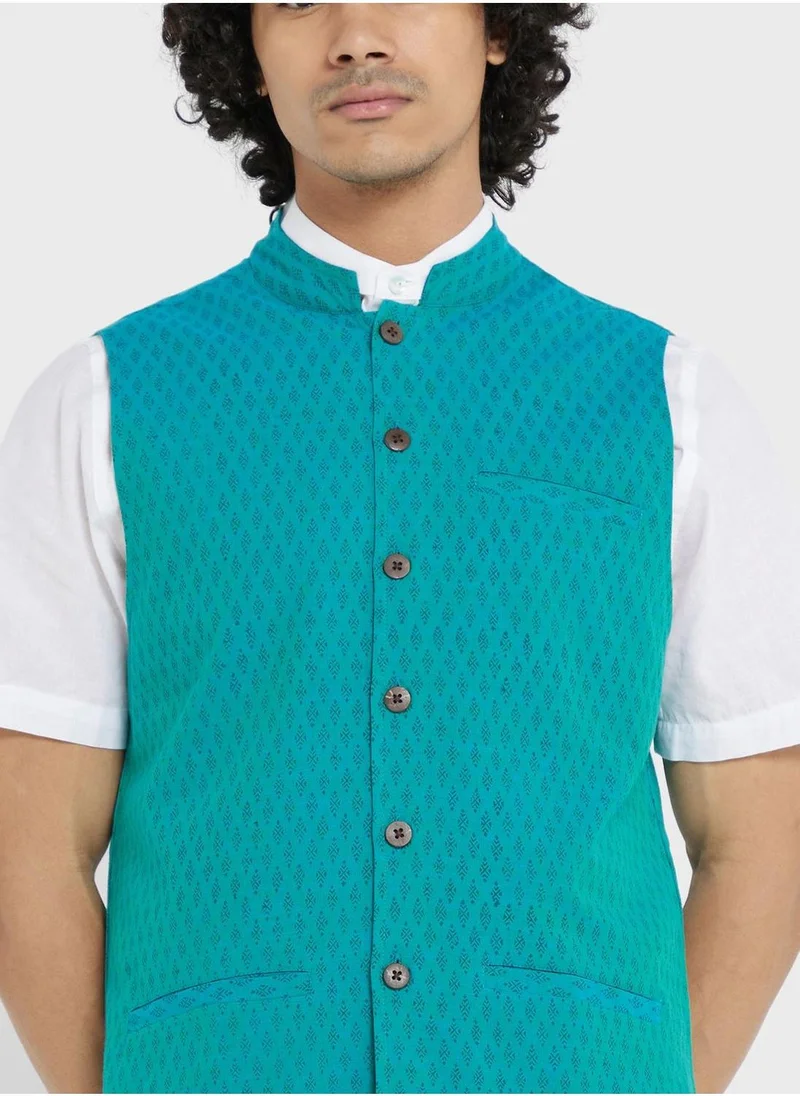 فاب انديا Printed Nehru Jacket