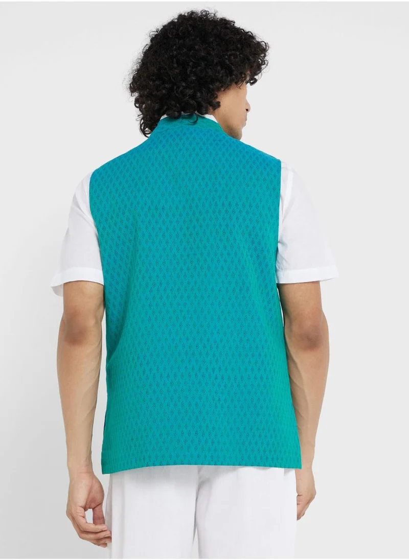 فاب انديا Printed Nehru Jacket