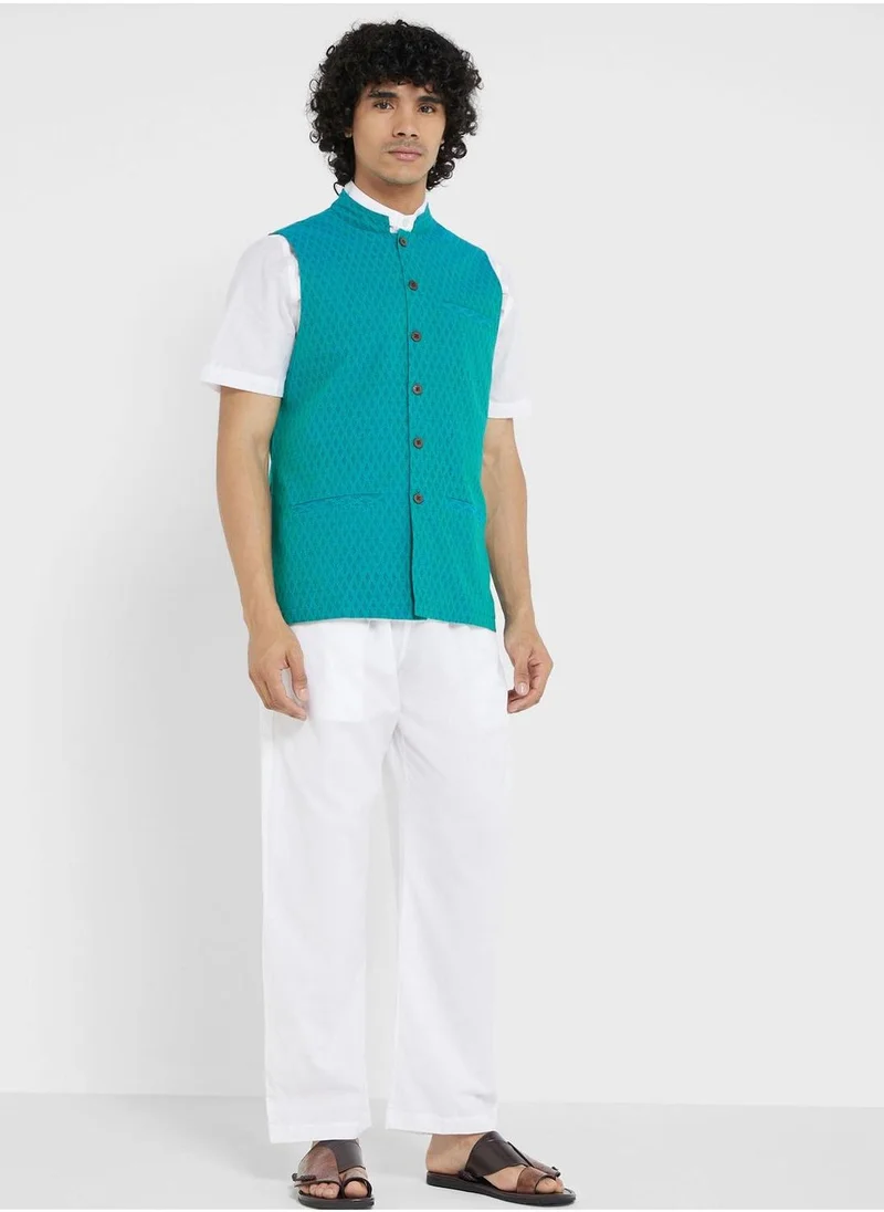 فاب انديا Printed Nehru Jacket