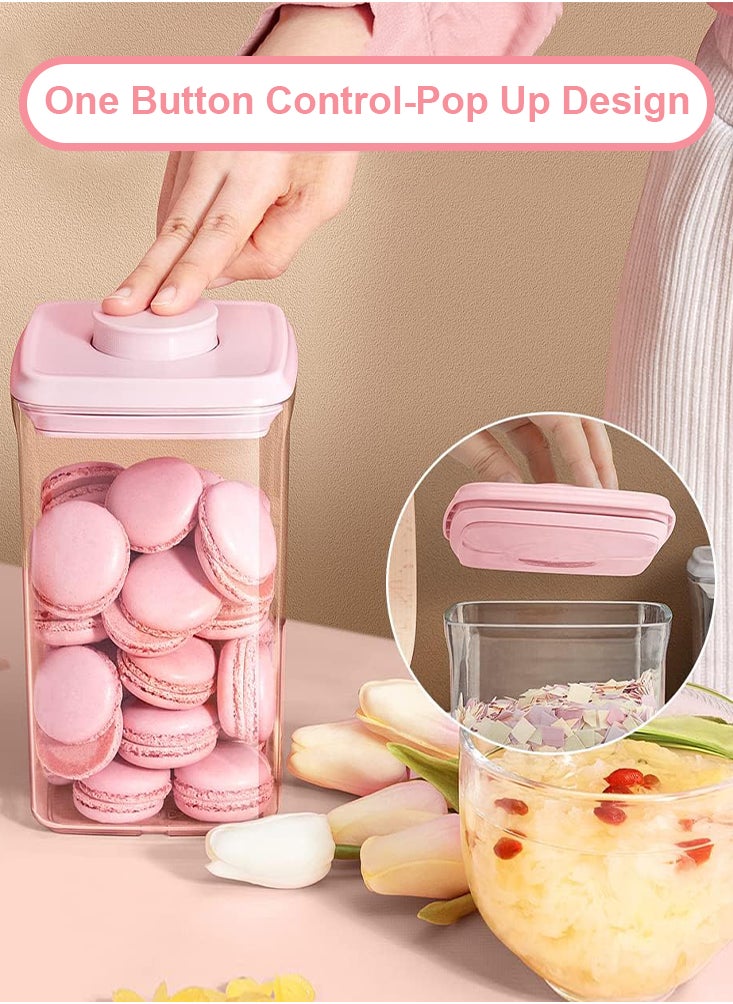 Perfii 7 Pieces Airtight Food Storage Containers with One Button Seal for Kitchen and Pantry Organization  - Image 2