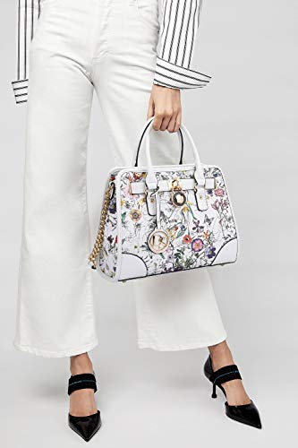 Dasein Women Handbags Top Handle Satchel Purse Shoulder Bag Hobo Bag Work Bag Set 2pcs (White Floral) - Image 2