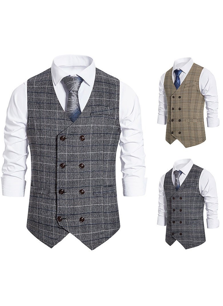 KUYING New Fashionable Herringbone Patterned Suit Vest  - Image 1