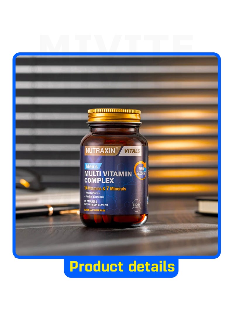 NUTRAXIN Men's Multivitamin Complex – Daily Energy, Strength & Vitality Support – 60 Tablets - Image 2