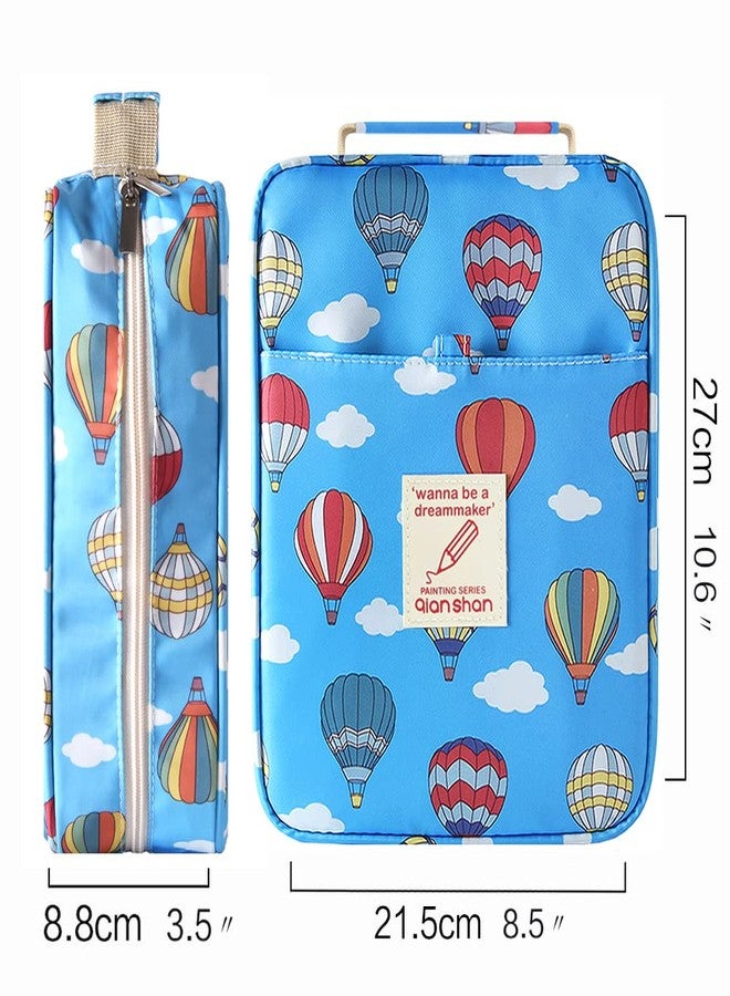 qianshan Pencil Case Holder Slot - Holds 202 Colored Pencils or 136 Gel Pens with Zipper Closure - Large Capacity Pen Organizer for Watercolor Pens or Markers - Perfect for Artist Blue Balloon - Image 4