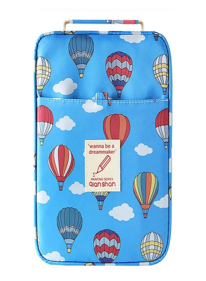 qianshan Pencil Case Holder Slot - Holds 202 Colored Pencils or 136 Gel Pens with Zipper Closure - Large Capacity Pen Organizer for Watercolor Pens or Markers - Perfect for Artist Blue Balloon - Image 1