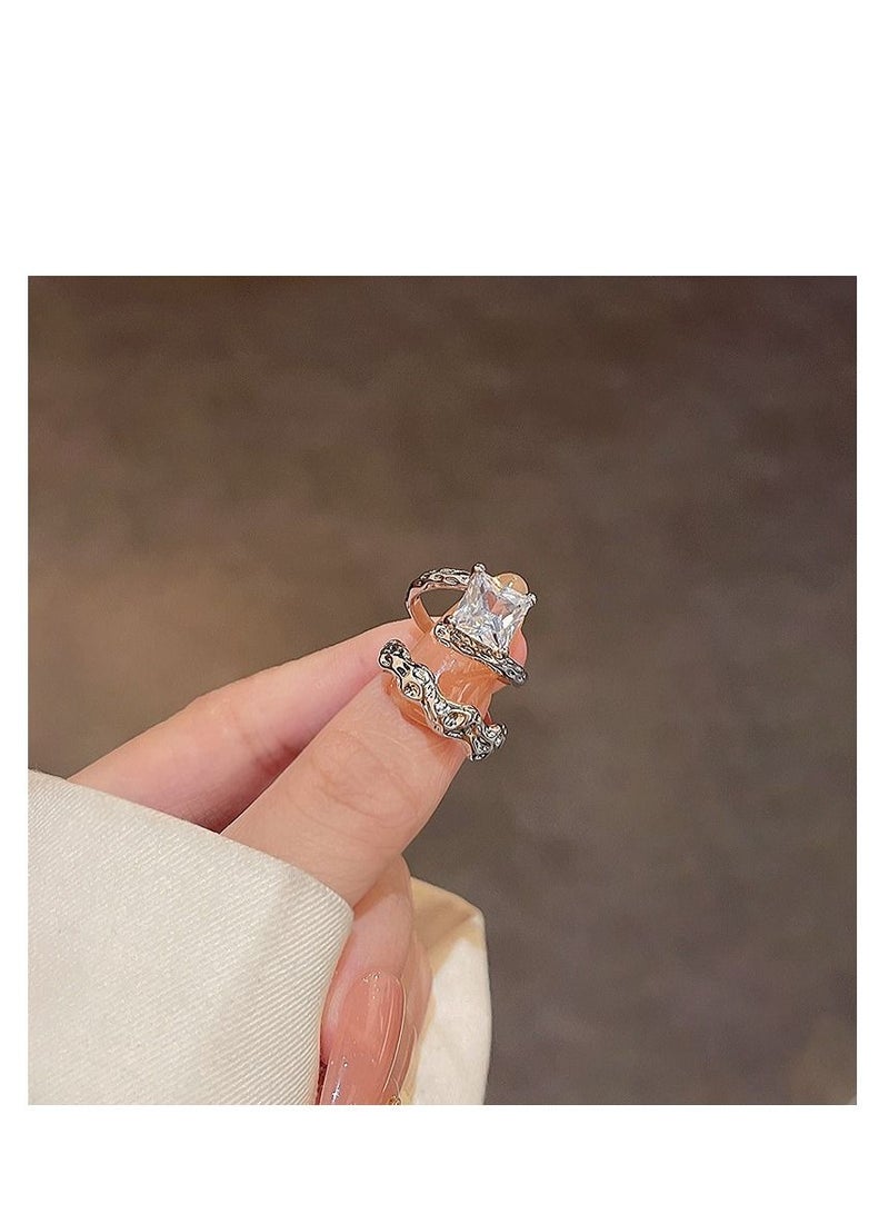 Light Luxury Advanced Design Zircon Ring