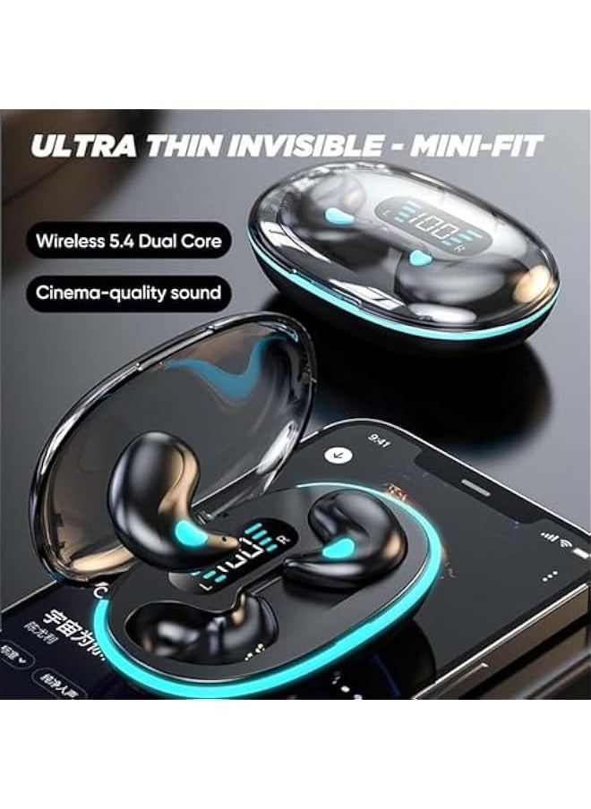 Generic Bone Conduction Sleep Bluetooth Headset, in-Ear 5.3 Wireless Noise Cancelling Sports Earphones, Painless Sleep Wireless Headphones, Wireless Earbuds for Work Call Meeting Driving (Beige)  - Image 5