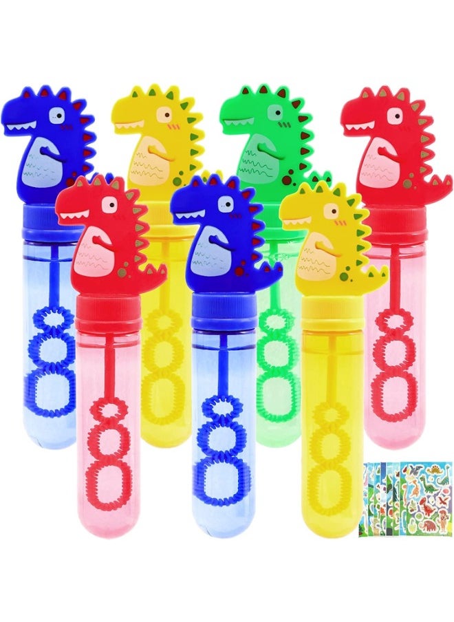 TOY GARDEN 24Pcs Dinosaur Bubble Wands,Bubble Wand Bulk for Kid,Dino Bubbles Party Favors for Boys Girls,Assortment Color Bubbles Wands for Dino Themed Birthday Gift Outdoors Activity with 8 Dinosaur Stickers  - Image 3
