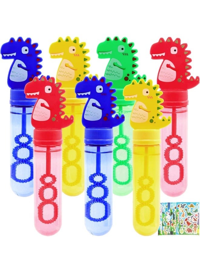 TOY GARDEN 24Pcs Dinosaur Bubble Wands,Bubble Wand Bulk for Kid,Dino Bubbles Party Favors for Boys Girls,Assortment Color Bubbles Wands for Dino Themed Birthday Gift Outdoors Activity with 8 Dinosaur Stickers - Image 4