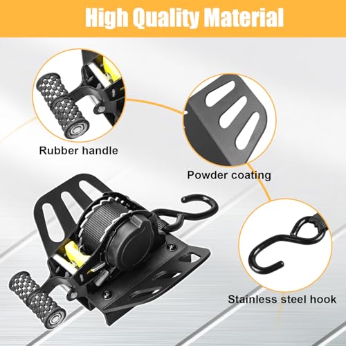 MSIZOY Retractable Ratchet Tie Down Straps Compatible with for 2015-2022 Chevy Colorado GMC Canyon Truck Cargo Bed Mounted Tie Down Retractable Ratchet Strap with Safety Lock System Mounting Bracket - Image 3