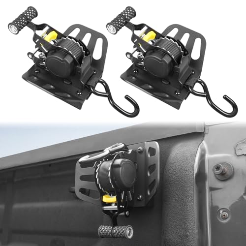 MSIZOY Retractable Ratchet Tie Down Straps Compatible with for 2015-2022 Chevy Colorado GMC Canyon Truck Cargo Bed Mounted Tie Down Retractable Ratchet Strap with Safety Lock System Mounting Bracket - Image 1