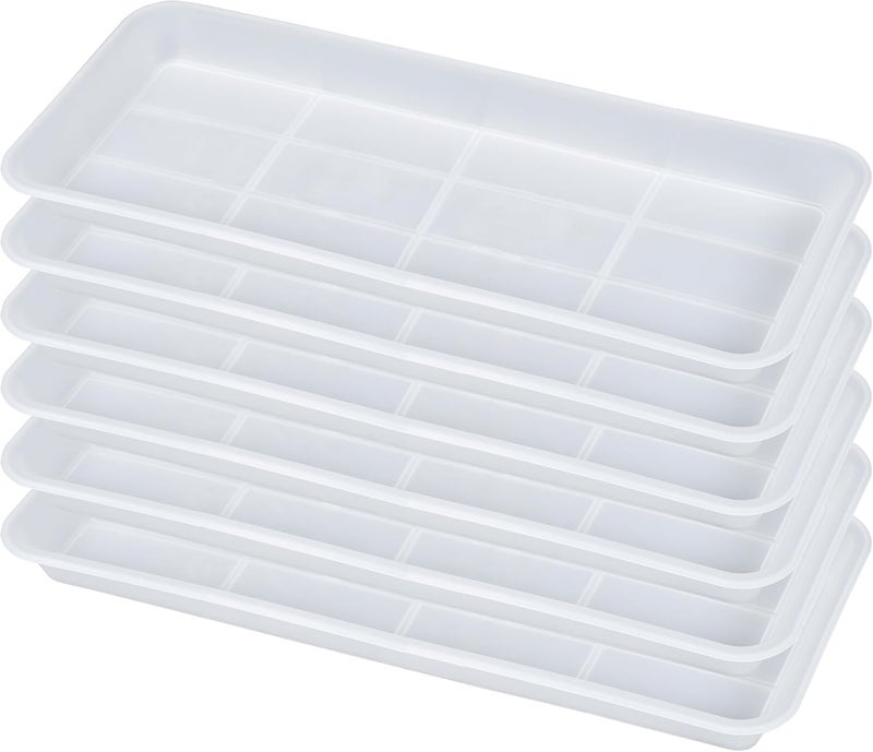 VUWEZ 6 Pack of Plastic Plant Tray Saucer Rectangular, Pot Trays Saucers for Indoors Outdoor, Plant Water Drip Trays for Flower Pot Planter, Windowsill Planter Tray (6.5 X 13 Inch, Clear) - Image 1