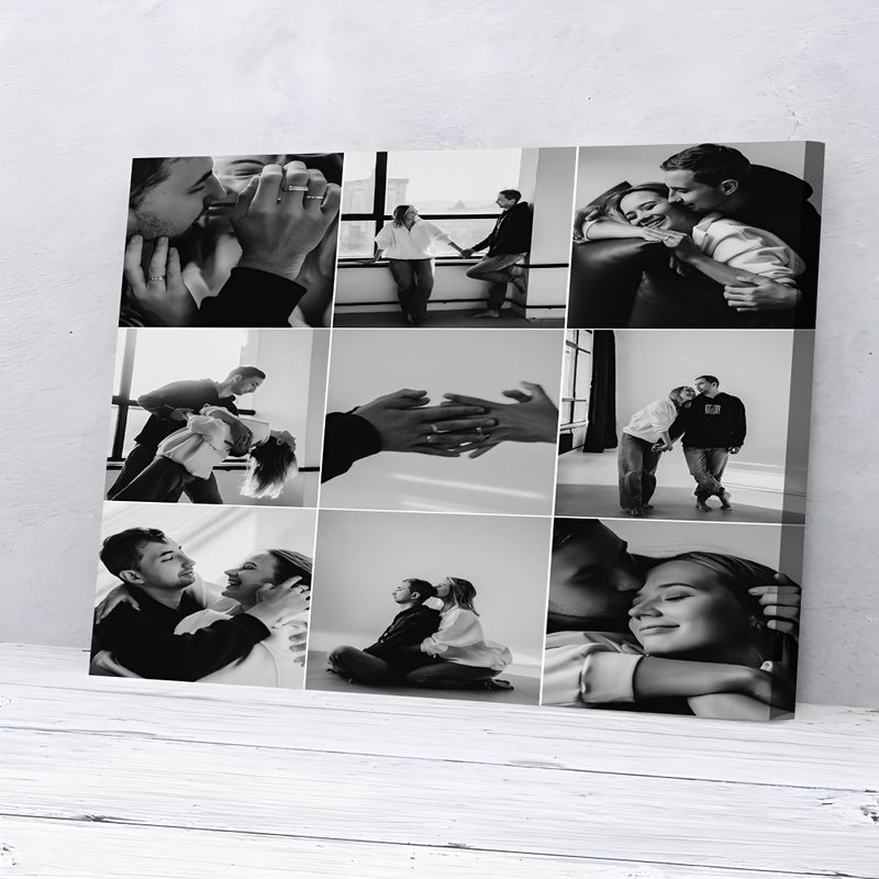 1pc 9 Grid Personalized Photo Digital Painting Kit Self Defined Photo Digital Painting Creation Gallery Wrapped Canvas With Wooden Frame Pre-Numbered Digital Painting 31.5x23.6 Inches Horizontal Personalized Art Gift For Cherished Memories - Image 3