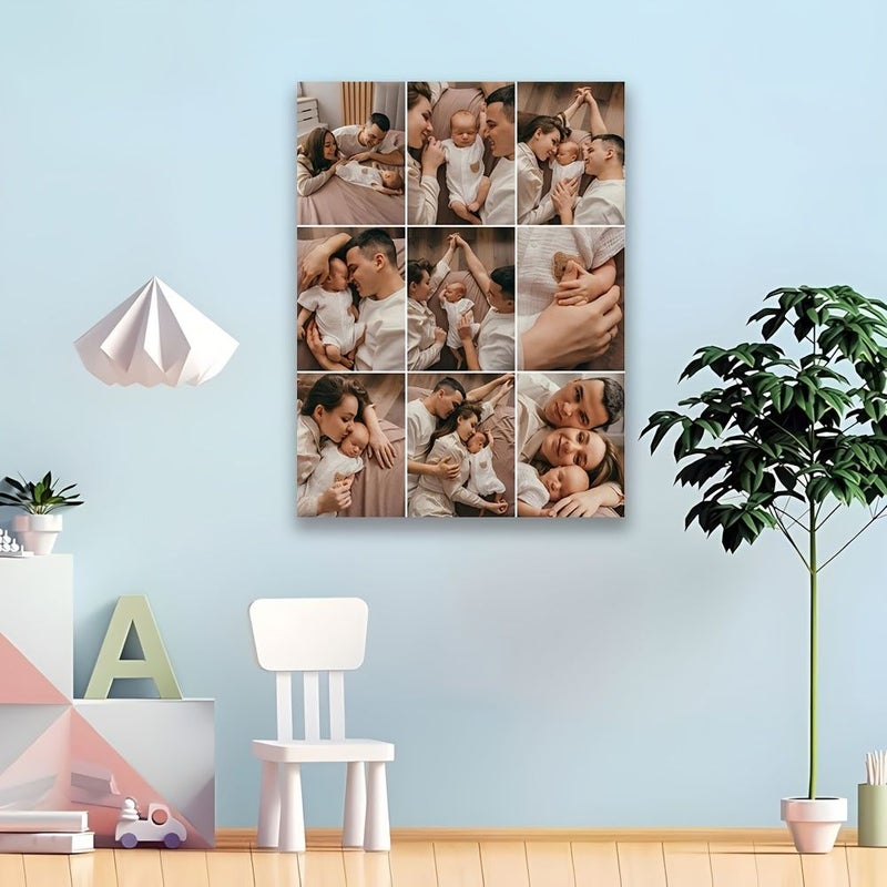 1pc 9 Grid Personalized Photo Digital Painting Kit Self Defined Photo Digital Painting Creation Gallery Wrapped Canvas With Wooden Frame Pre-Numbered Digital Painting 31.5x23.6 Inches Horizontal Personalized Art Gift For Cherished Memories - Image 4