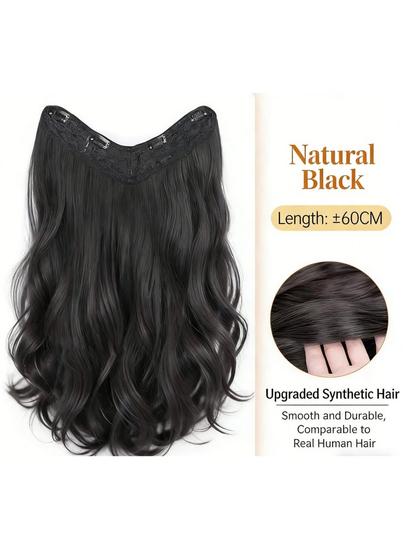 U-Shaped High Layer Big Wave Hair Extensions - Fluffy Long Curly Hairpiece, Invisible No-Trace Hair Extensions for Women - Image 4