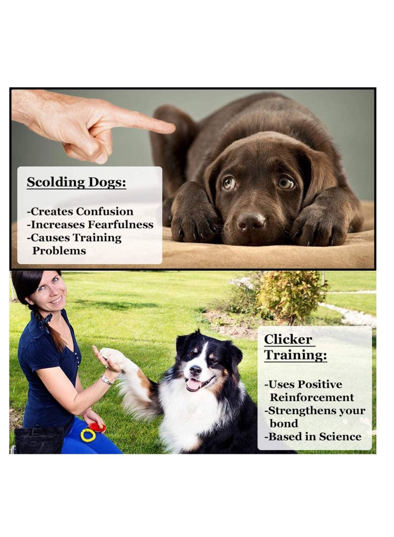 SYOSI 2 قطع 2 لون جهاز تدريب الكلاب مع أشرطة معصم، أجهزة نقر متنوعة الألوان لتدريب الكلاب ومساعدة الطاعة - Image 4