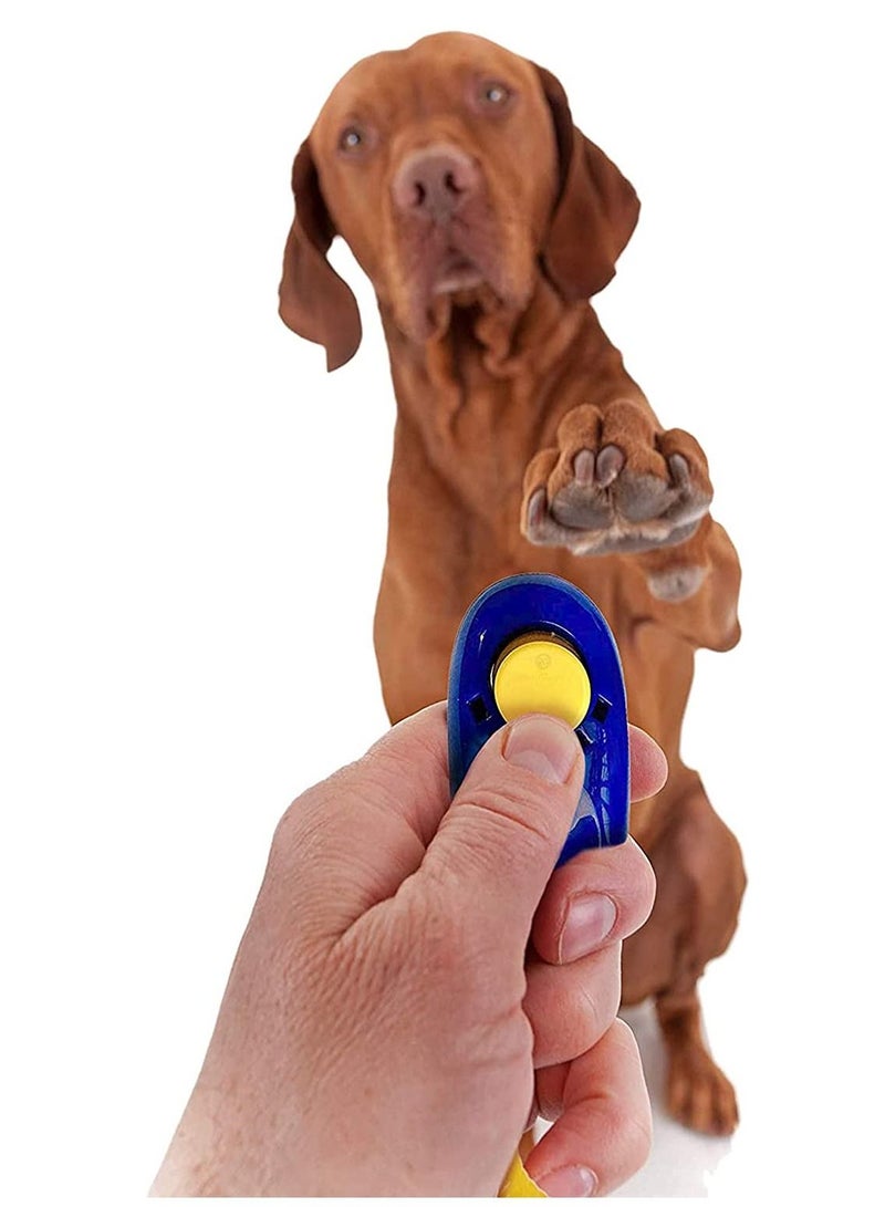 SYOSI 2 قطع 2 لون جهاز تدريب الكلاب مع أشرطة معصم، أجهزة نقر متنوعة الألوان لتدريب الكلاب ومساعدة الطاعة - Image 2