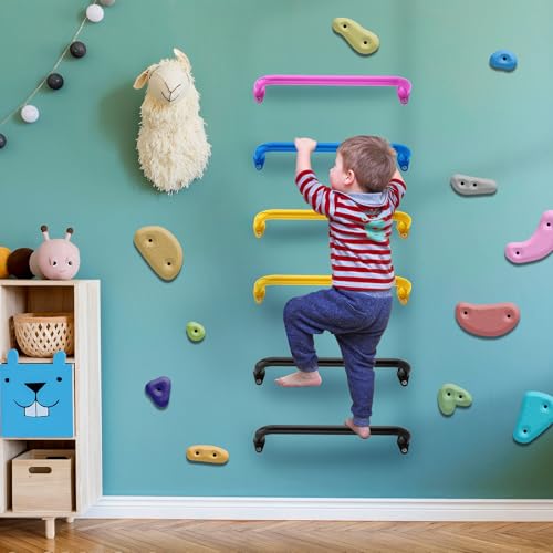 BiJun17 inch Metal Playground Handles,Monkey Bars Indoor Heavy Duty Ceiling Grab Bars for Indoor Outdoor Playgrounds Climbing Frames,Treehouses and Wall ladders (Black Set of 6) - Image 4