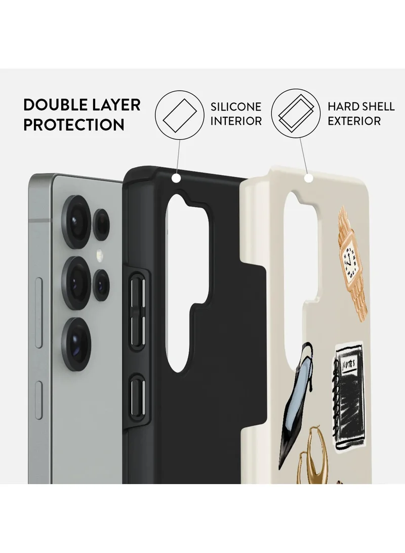 BURGA Samsung Galaxy S25 Ultra Mobile Phone Case Hybrid 2 Layer Hard Shell Silicone Protective Case, Scratch Resistant Shockproof Cover,Boss Babe
