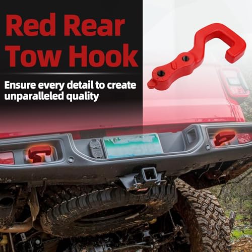 Mocar7 Red Rear Tow Hook Right Side or Left Side Compatible with Jeep Gladiator JT 3.0L 3.6L 2020-2024 Replace 68334733AA 68334733AB 70304021TA - Image 4