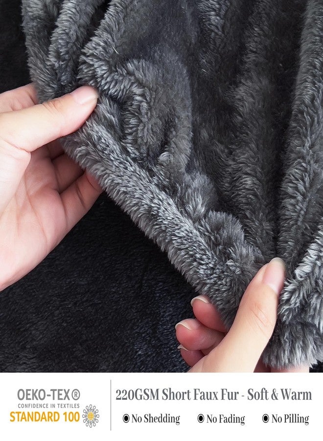 YIYEA Faux Fur Sheets, Luxury Ultra Soft Fleece Bed Sheets Set, Fluffy Plush Velvet Bedding for Fall Winter, Cozy Warmth, No Shedding, 4PC, Queen, Dark Gray - Image 2