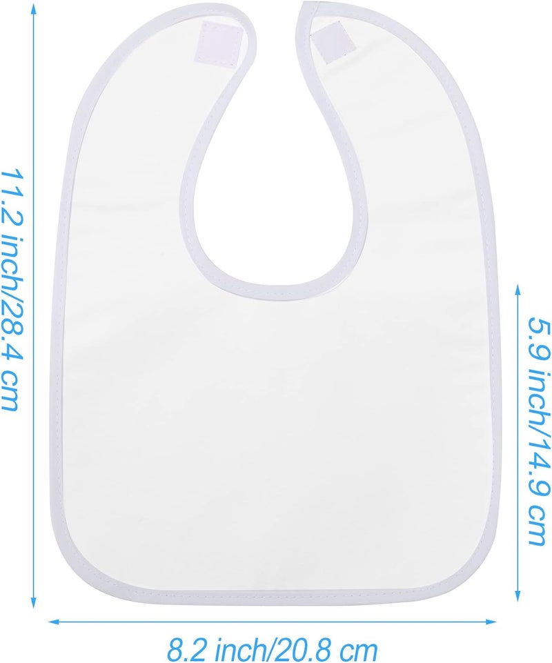 Foaincore 30 Pack Sublimation Blanks Baby Bibs Bulk 2 Ply Waterproof Absorbent White Bibs Unisex Baby Drool Bib with Hook and Loop Sublimation Feeder Bibs for Baby Decorating Feeding Teething Drooling  - Image 2