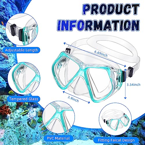 Fabbay 3 Pieces Swimming Diving Goggles with Nose Cover Adult Swim Snorkel Goggle Swim Goggle Pack Pool Goggles for Youth Men Women (Black, Pink, Sky Blue) - Image 2
