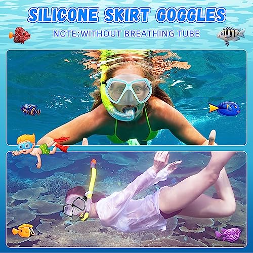 Fabbay 3 Pieces Swimming Diving Goggles with Nose Cover Adult Swim Snorkel Goggle Swim Goggle Pack Pool Goggles for Youth Men Women (Black, Pink, Sky Blue) - Image 5