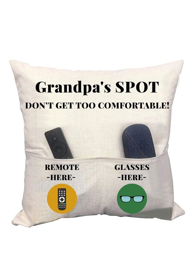 Muyixin غطاء وسادة Grandpa’s Spot، غطاء وسادة ليوم الأب مع 2 جيوب، يوم الأب، هدية عيد الشكر للجد، غطاء وسادة مربع من الكتان ليوم الأب للكنبة السرير - Image 1