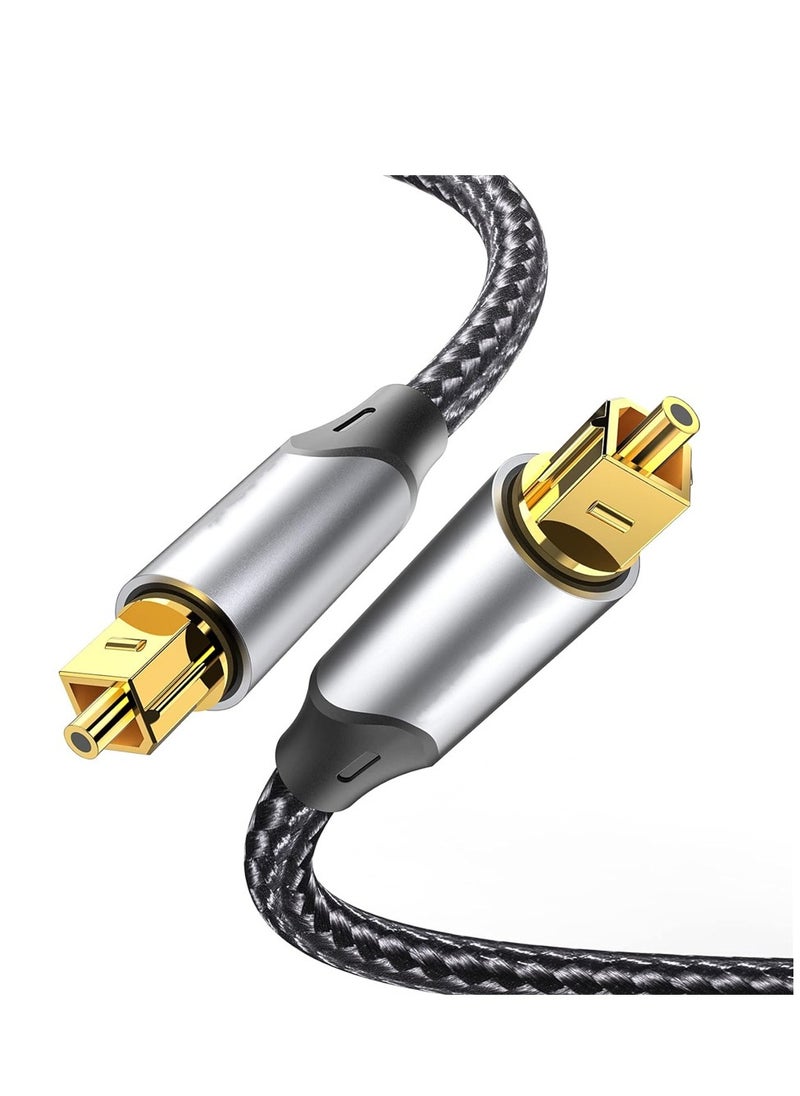 KASTWAVE - Digital Optical Audio Cable 3.3ft Nylon Braided Fiber, Slim Metal Case, Gold Plated Plug, Toslink Fiber Optic Audio Cable for Sound Bar TV PS4 S*msung Vizio Bose LG, 1 Pcs - Image 1
