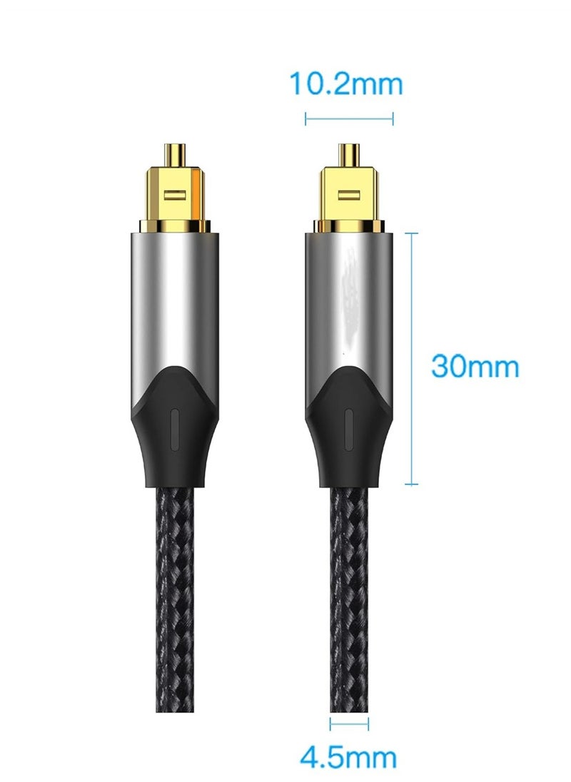KASTWAVE - Digital Optical Audio Cable 3.3ft Nylon Braided Fiber, Slim Metal Case, Gold Plated Plug, Toslink Fiber Optic Audio Cable for Sound Bar TV PS4 S*msung Vizio Bose LG, 1 Pcs - Image 1