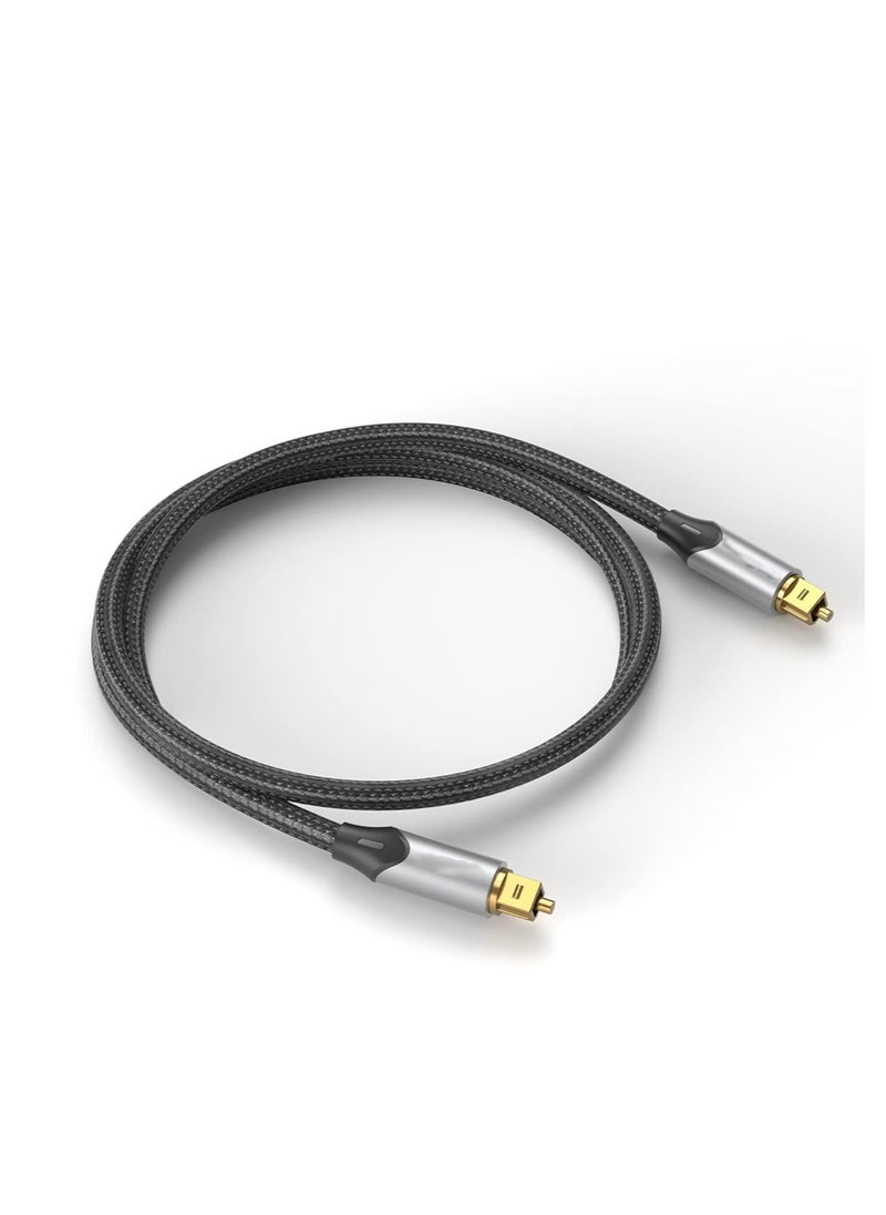 KASTWAVE - Digital Optical Audio Cable 3.3ft Nylon Braided Fiber, Slim Metal Case, Gold Plated Plug, Toslink Fiber Optic Audio Cable for Sound Bar TV PS4 S*msung Vizio Bose LG, 1 Pcs - Image 1