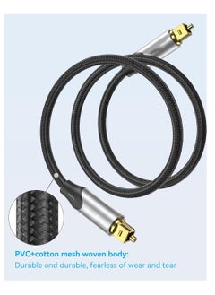 KASTWAVE Digital Optical Audio Cable 3.3ft Nylon Braided Fiber, Slim Metal Case, Gold Plated Plug, Toslink Fiber Optic Audio Cable for Sound Bar TV PS4 S*msung Vizio Bose LG, 1 Pcs  - Image 4