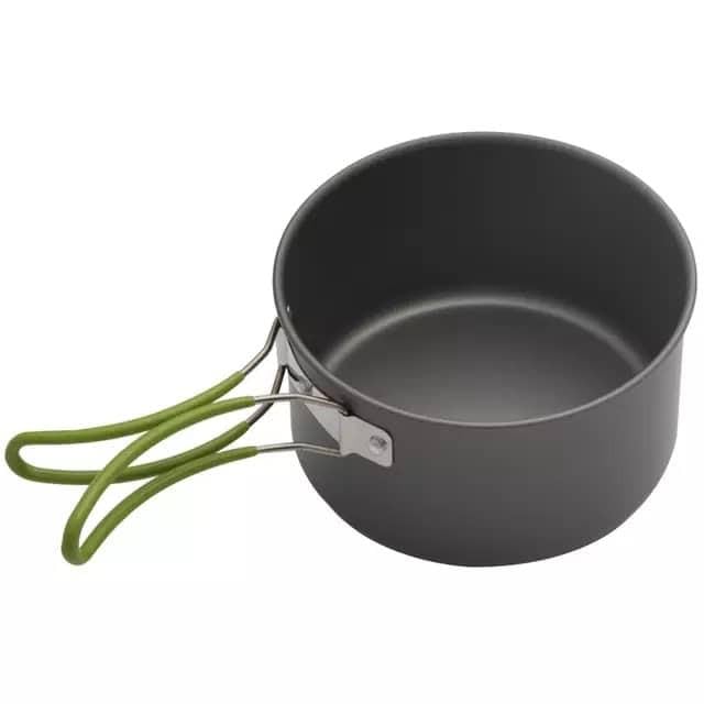 TrekEaze Camping Cookware Mess Kit Lightweight Hiking Cookware Set with Kettle and Mesh Bag Nonstick Aluminum Cooking Kit Outdoor Pot Pan Kettle Backpacking Mess Kit with Bowls - Image 3