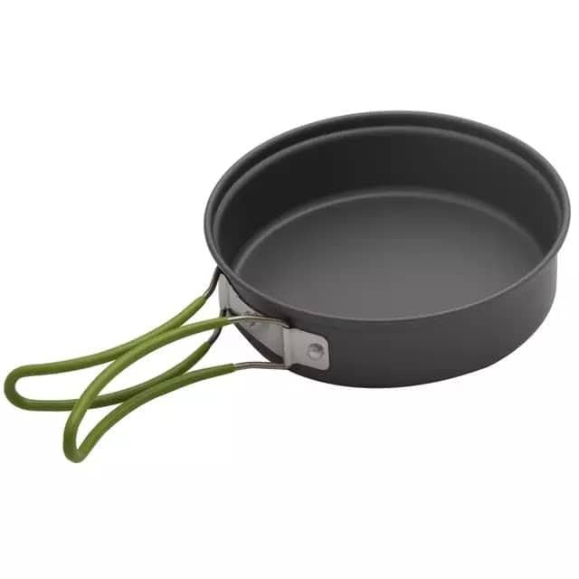 TrekEaze Camping Cookware Mess Kit Lightweight Hiking Cookware Set with Kettle and Mesh Bag Nonstick Aluminum Cooking Kit Outdoor Pot Pan Kettle Backpacking Mess Kit with Bowls - Image 4