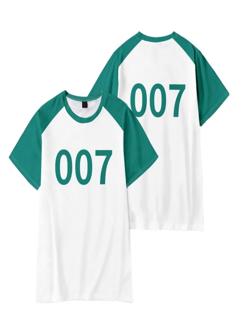 Squid Game 007 Costume Cosplay Short Sleeve Top TShirt Tee for Boys Girls Kid Men Women Youth - Image 1
