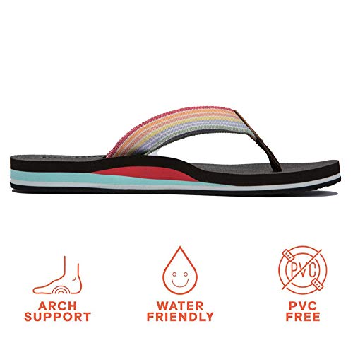 Pevino Women's Orthotic Flip Flops with Soft Waterproof Platform and Anti-Slip Sole,Casual Thong Sandals for Women,Comfortable Beach Sandals with Arch Support for Girl Ladies Brown Size 9 - Image 2