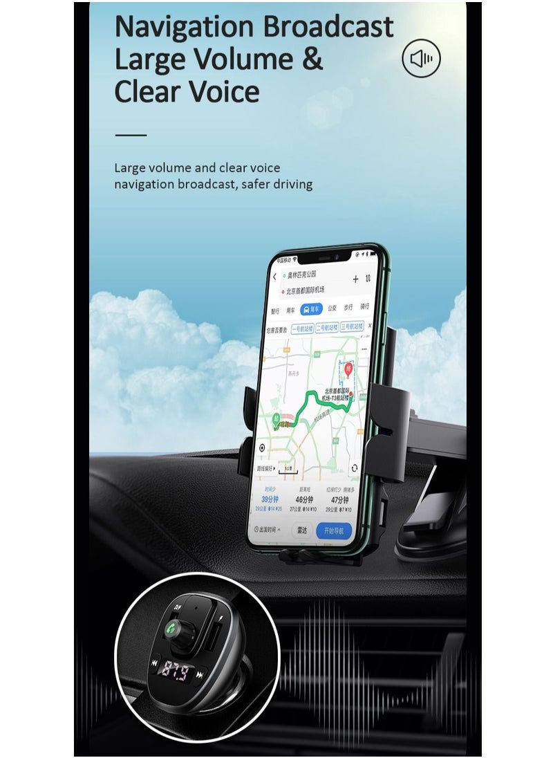 أوسامس شاشة عرض رقمية مزدوجة USB 3.4A Volatage لاسلكية FM بلوتوث شاحن سيارة 15 واط - Image 2