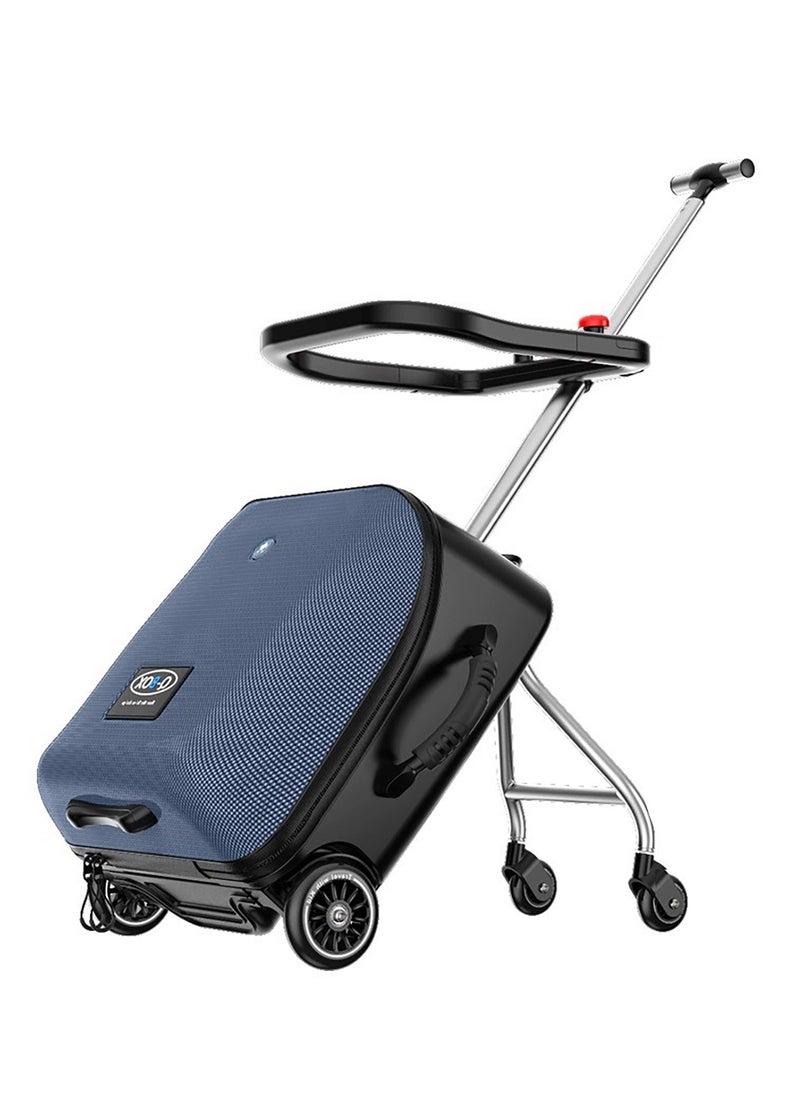 Generic Kids Ride-on Luggage, 20" Expandable Carry-on Rolling Suitcase with Child Seat, Sit Down Trolley Suitcase for Kids , Baby, Toddler Travel Flight  - Image 1
