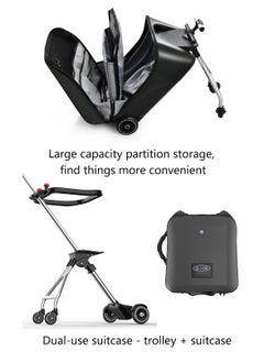 Generic Kids Ride-on Luggage, 20" Expandable Carry-on Rolling Suitcase with Child Seat, Sit Down Trolley Suitcase for Kids , Baby, Toddler Travel Flight  - Image 4
