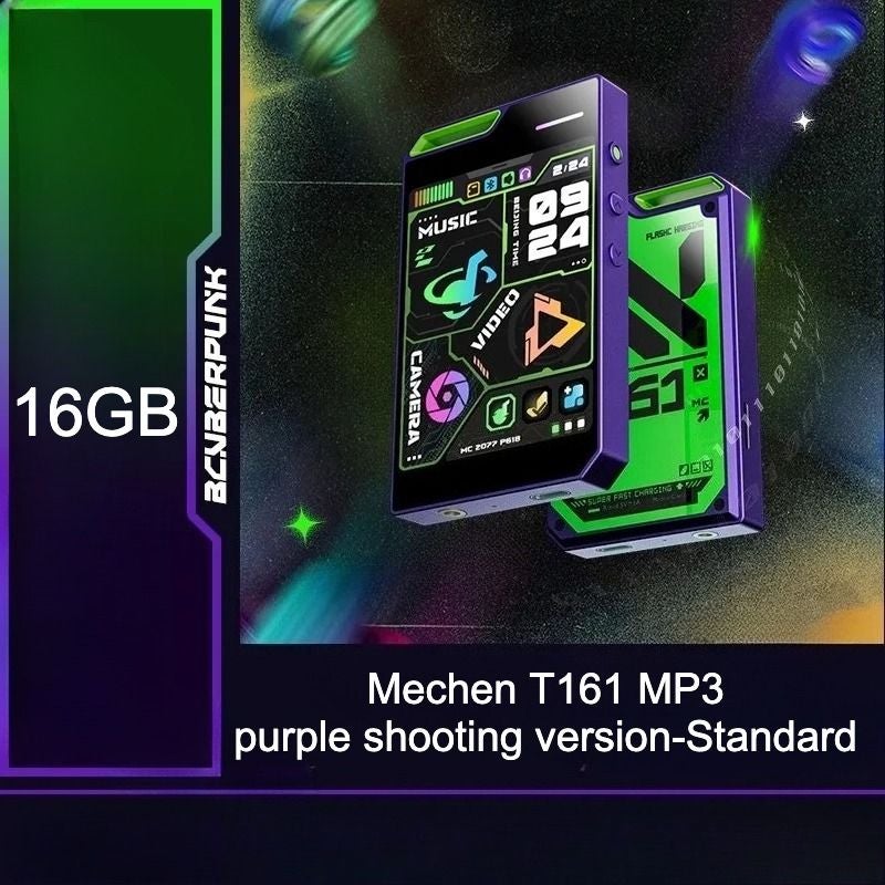 Mechen T161 Portable Bluetooth MP3 MP4 Player, HD Display Screen, 16gb, Purple - Image 1