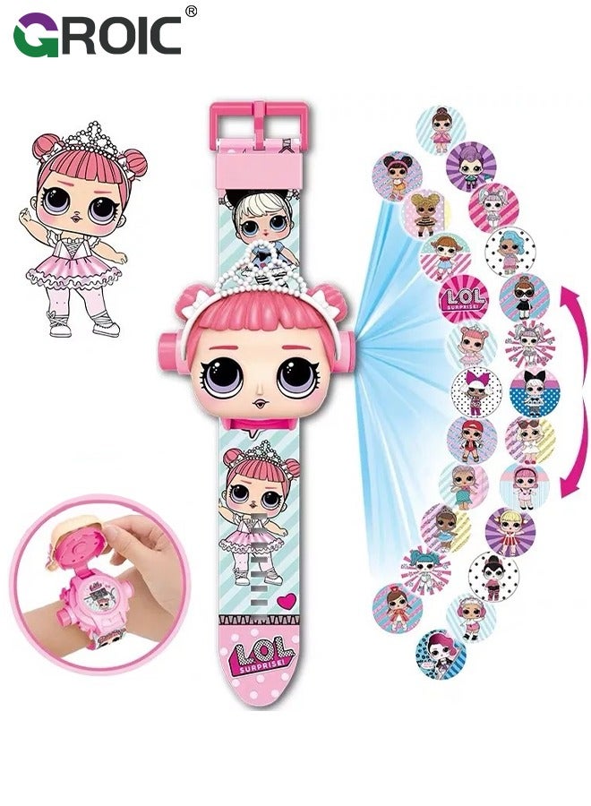 GROIC Kids Watch Toys with 24 LOL Projection Patterns Cartoons Kids Digital Wrist Watch Toys with Adjustable Strap Projector Watch - Image 1