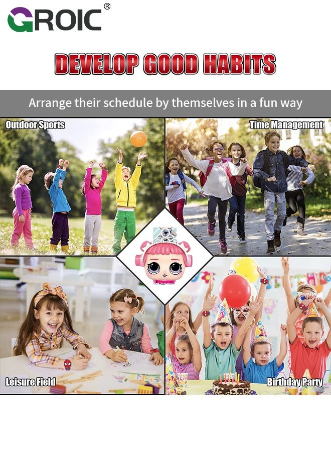 GROIC Kids Watch Toys with 24 LOL Projection Patterns Cartoons Kids Digital Wrist Watch Toys with Adjustable Strap Projector Watch - Image 3