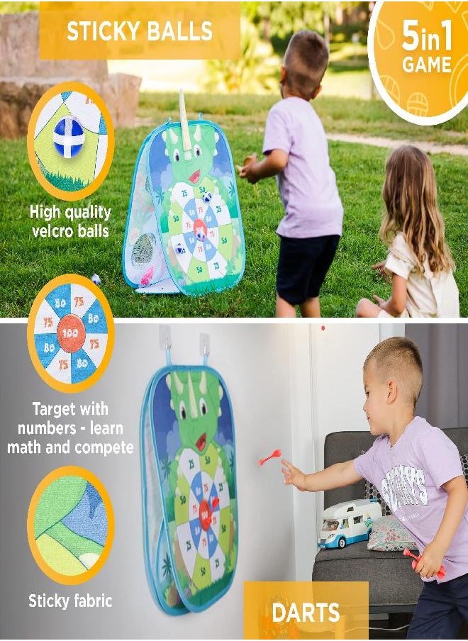 Chuchik Bean Bag Toss Game For Kids - 5In1 Portable Outdoor Dinosaur/Unicorn Party Games, Kids Cornhole Game Set - Little Girl Toys Ages 2 3 4 5 6 7 Years Old Toys For Girls & Boys Birthday Gift  - Image 4