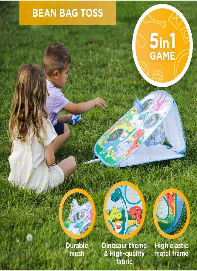 Chuchik Bean Bag Toss Game For Kids - 5In1 Portable Outdoor Dinosaur/Unicorn Party Games, Kids Cornhole Game Set - Little Girl Toys Ages 2 3 4 5 6 7 Years Old Toys For Girls & Boys Birthday Gift  - Image 3