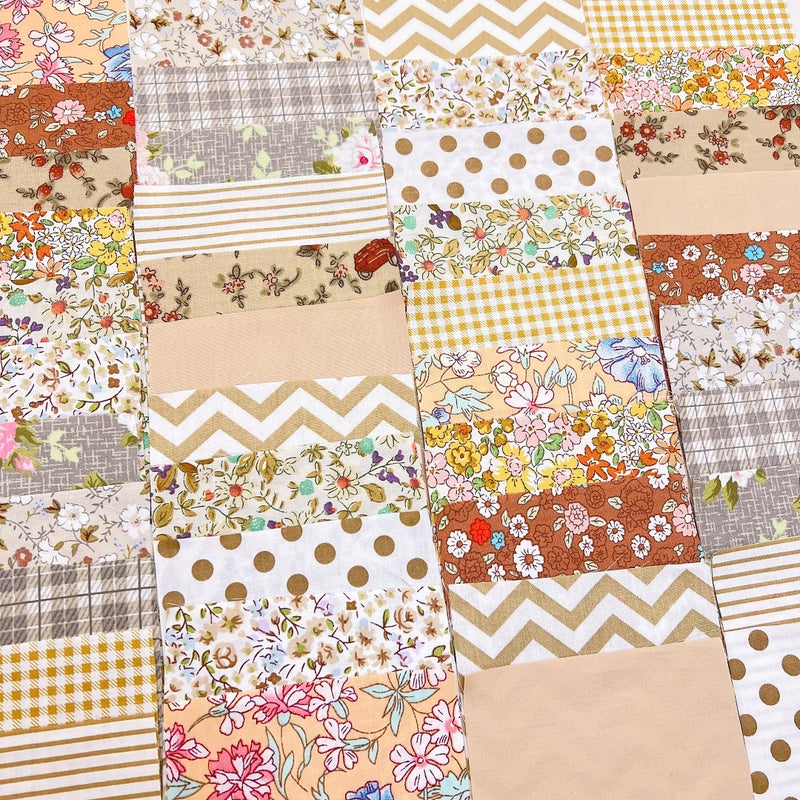 Antetek 42Pcs 9.8" x 9.8"(25 * 25CM) Cotton Fabric DIY Making Supplies Quilting Patchwork Fabric Fat Quarter Bundles DIY for Quilting Cotton Patchwork Cushions (Brown, 9.8" x 9.8") - Image 1