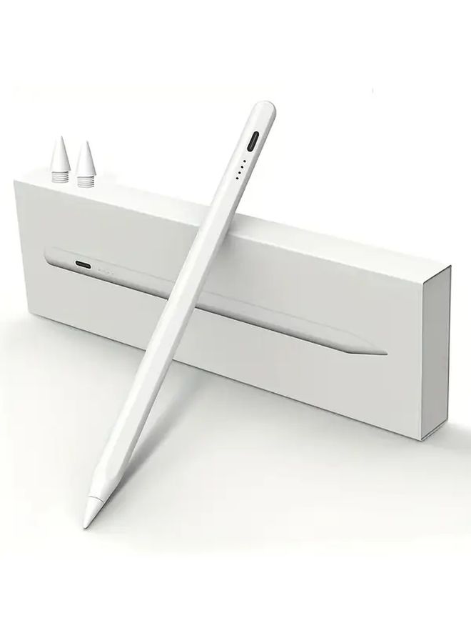 قلم stylus سعوي عالمي فاخر أبيض عالي الدقة مزود بجهاز منع الإطلاق الخاطئ المائل - Image 1