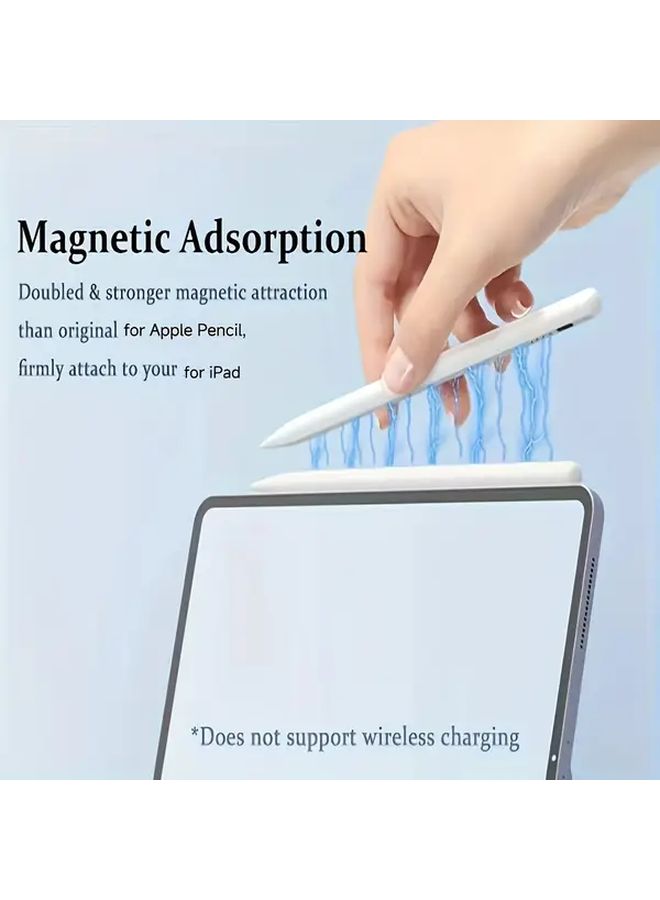 قلم stylus سعوي عالمي فاخر أبيض عالي الدقة مزود بجهاز منع الإطلاق الخاطئ المائل - Image 5