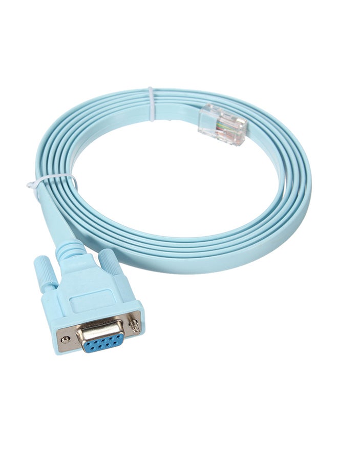 CLAITE 1.8m 6Ft For Cisco Console Cable RJ45 Cat5 Ethernet to Rs232 DB9 COM Port Serial Female Routers Network Adapter Cable Blue