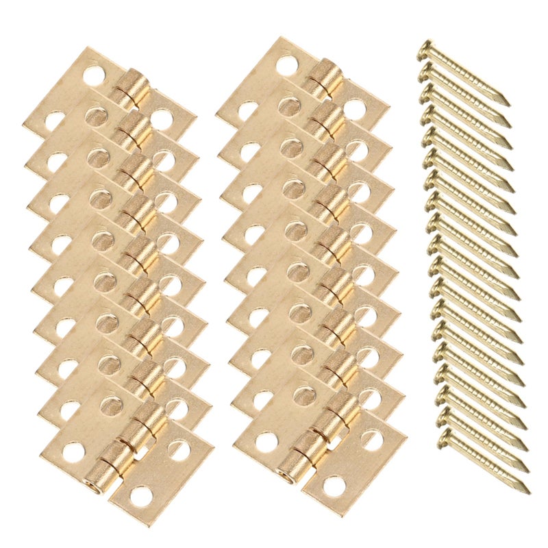 Mini Brass Hinges Gold For Jewelry Boxes Wooden Projects And Small Retro Design - Image 2